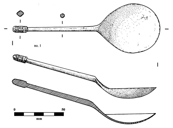 drawing of a metal spoon